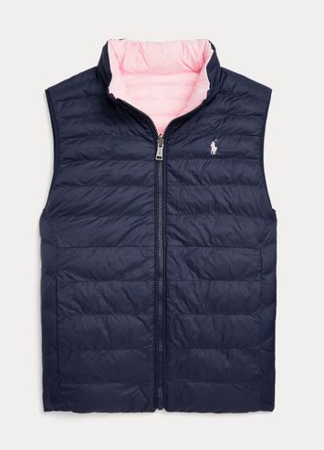 Newport navy/hint of pink bodywarmer reversible Ralph Lauren 
