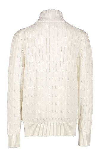 Witte trui met kabel en korte rits Ralph Lauren 