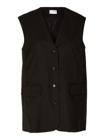 Zwarte oversized  vest zonder mouwen Overs Selected Femme