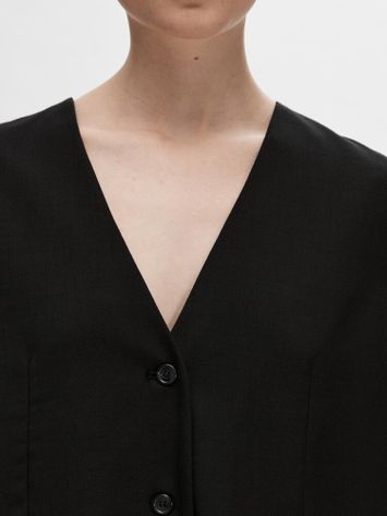 Zwarte oversized  vest zonder mouwen Overs Selected Femme