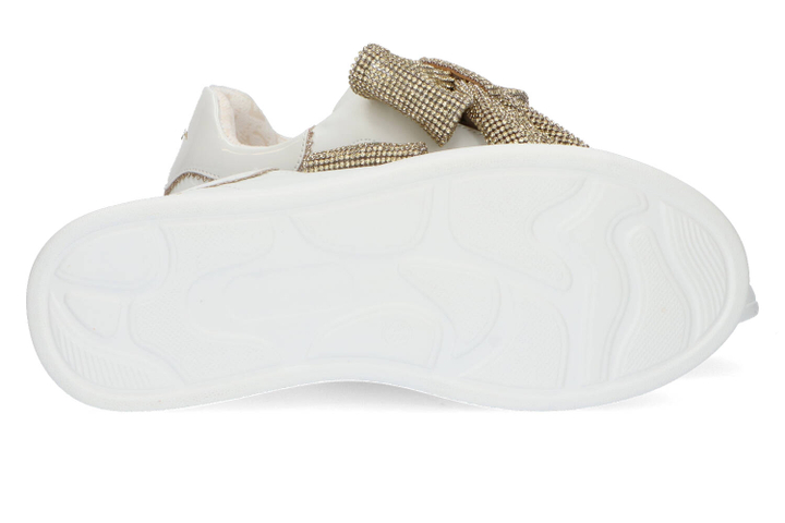 Witte lage sneakers met details van strass Tosca Blu