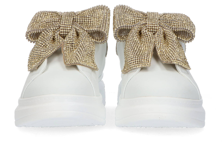 Witte lage sneakers met details van strass Tosca Blu