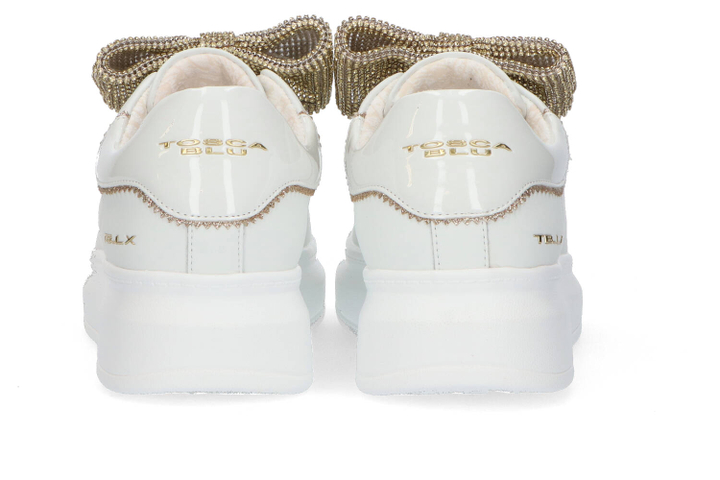 Witte lage sneakers met details van strass Tosca Blu