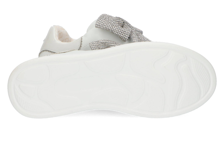 Witte sneakers met zilveren strik Tosca Blu