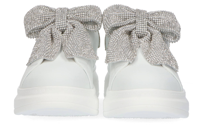 Witte sneakers met zilveren strik Tosca Blu