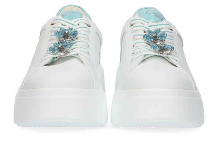 Witte lage sneakers met mintgroene details Tosca Blu