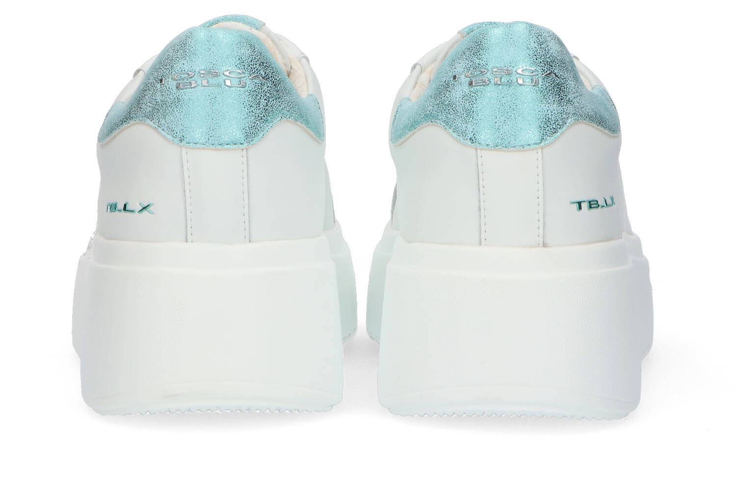 Witte lage sneakers met mintgroene details Tosca Blu