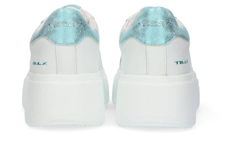 Witte lage sneakers met mintgroene details Tosca Blu
