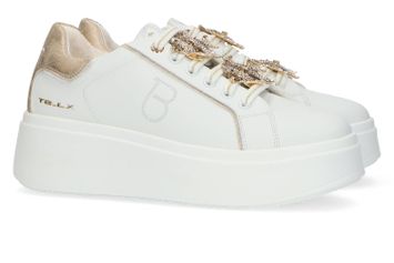 Witte sneakers met gouden details Tosca Blu