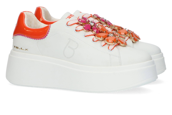 Witt lage sneakers met oranje details Tosca Blu