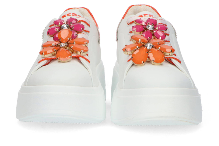 Witt lage sneakers met oranje details Tosca Blu