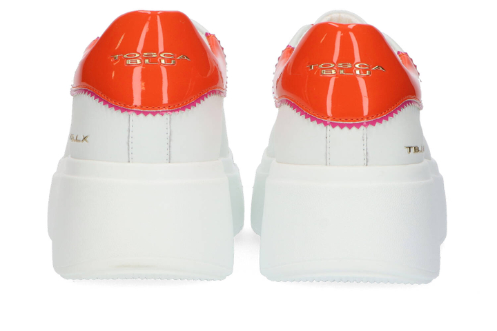 Witt lage sneakers met oranje details Tosca Blu