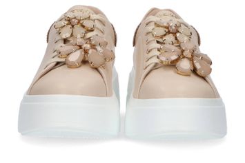 Beige lage sneakers met bloemen Tosca Blu