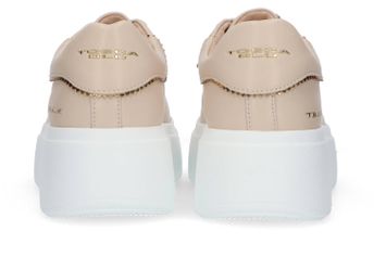 Beige lage sneakers met bloemen Tosca Blu