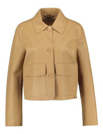 Camel kleurig lederen vestje Lilly Milestone