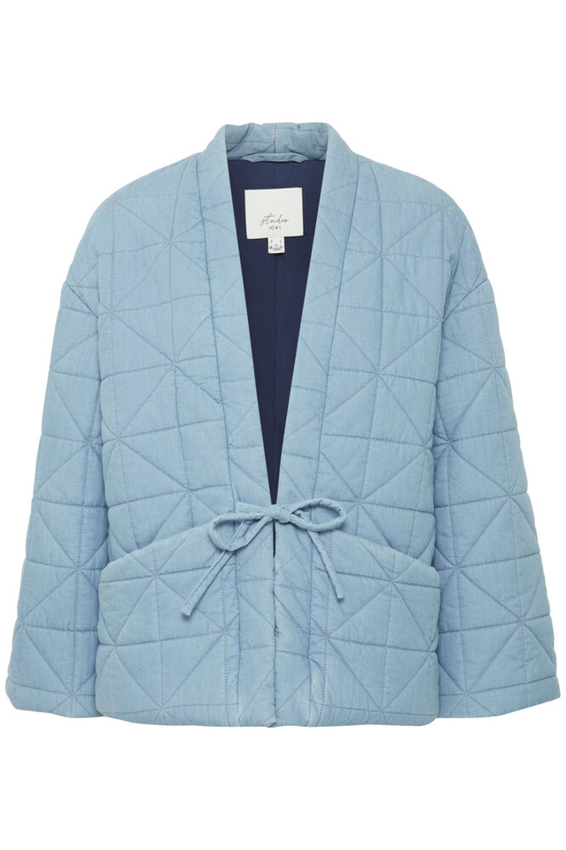 Blauwe oversized vest met structuur Hevira Ichi