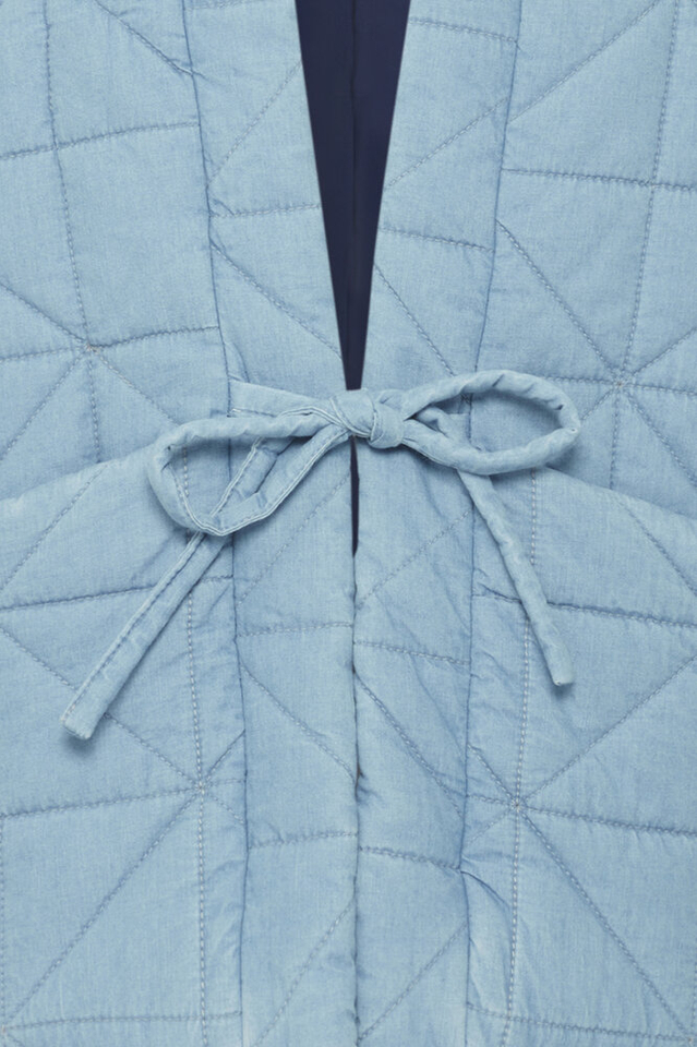 Blauwe oversized vest met structuur Hevira Ichi