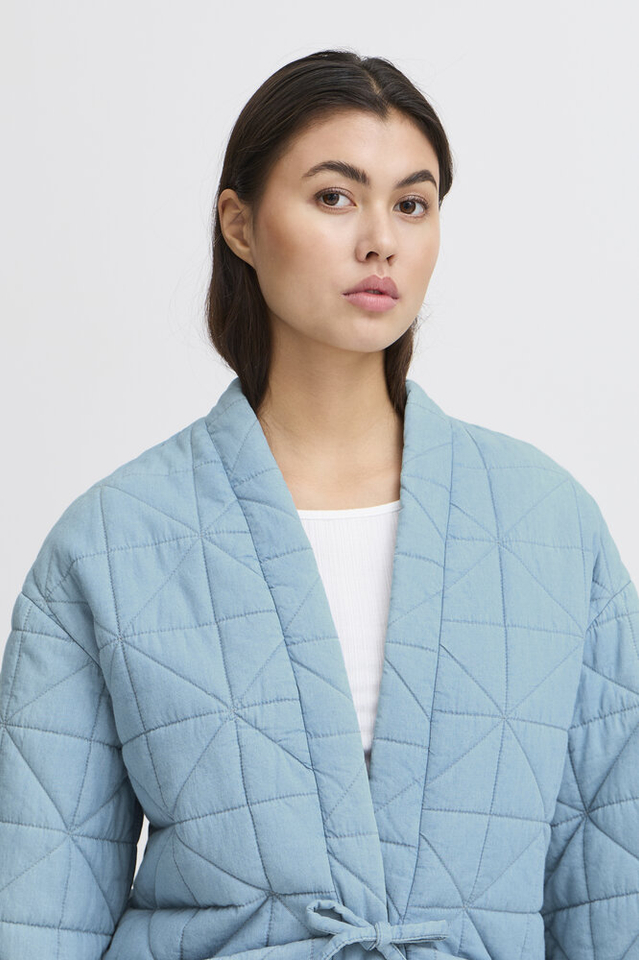Blauwe oversized vest met structuur Hevira Ichi