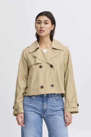 Donker beige korte trenchcoat Eparza Ichi 