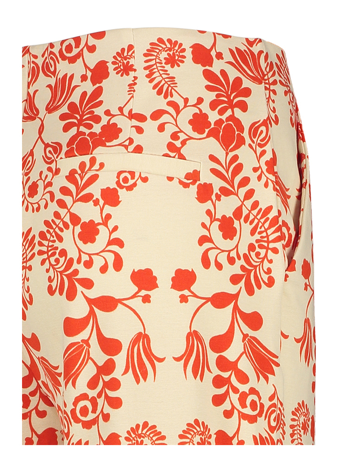 Beige broek met rode print Kate Ichi