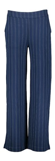 Donkerblauwe soepelvallande broek met witte streep Ruti Wide Pants Ichi