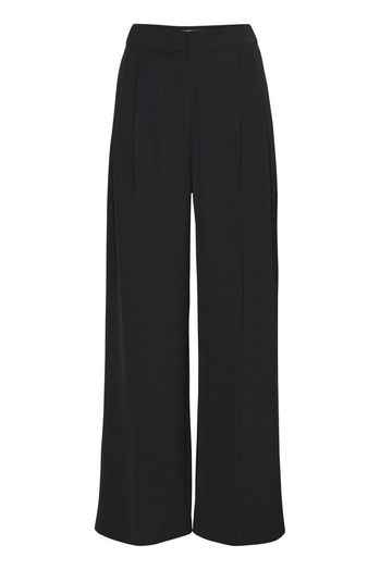 Zwarte wijde broek met bandplooi Reya Ichi