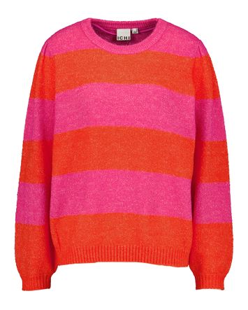 Fushia trui met rode strepen Dusty Ichi 