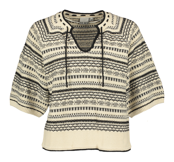 Beige trui met zwarte print Chany Ichi