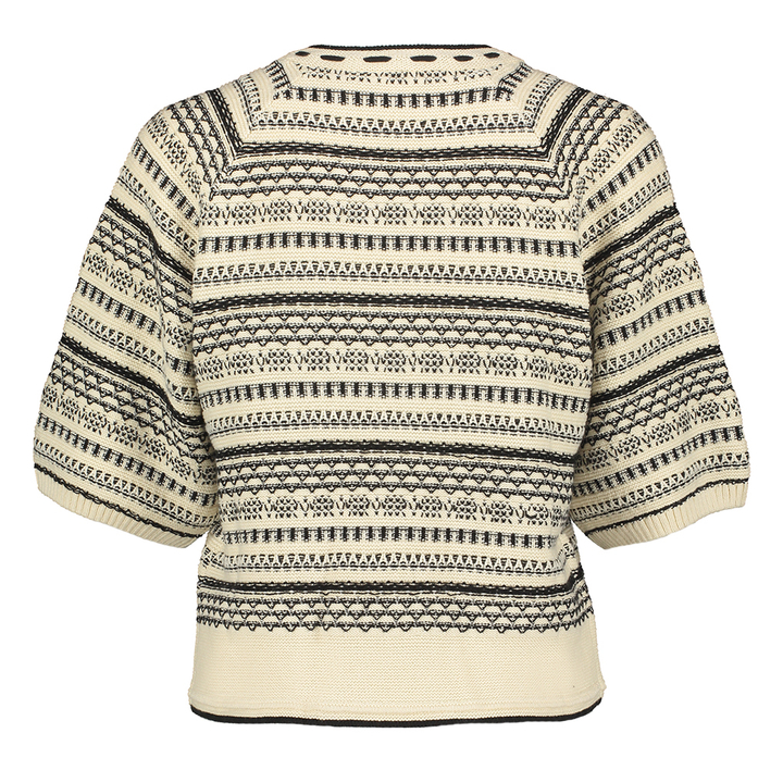 Beige trui met zwarte print Chany Ichi