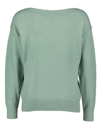 Groenkleurige pull met boothals Sella Ichi