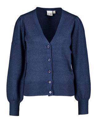 Ichi Blauwkleurige gilet met knopen Sella