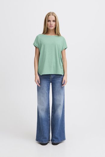 Groene t-shirt met korte mouwen en glinsters Rebel Ichi