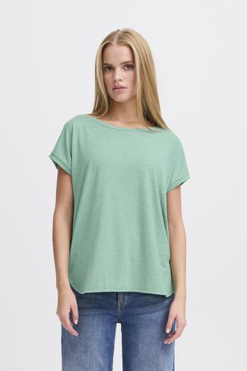 Groene t-shirt met korte mouwen en glinsters Rebel Ichi
