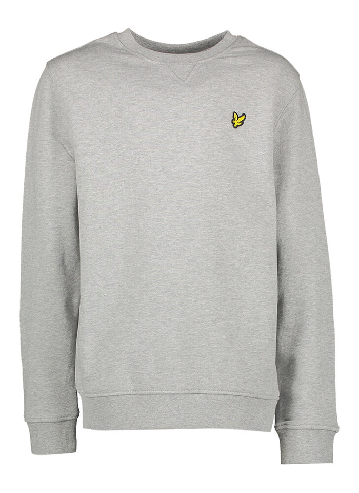 Grijze sweater met ronde hals en merklogo Lyle & Scott