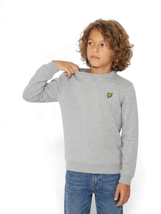 Grijze sweater met ronde hals en merklogo Lyle & Scott