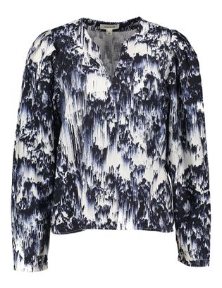 Soaked In Luxury Blouse in wit en donkerblauwe print Jazzlin
