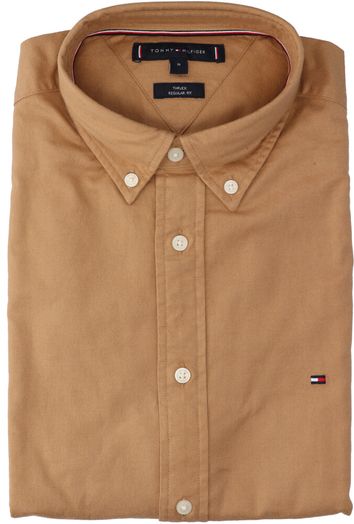 Camel katoenen hemd ( regular fit) met lange mouwen Tommy Hilfiger 