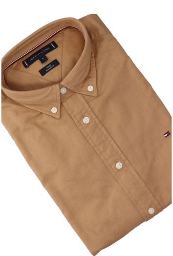 Camel katoenen hemd ( regular fit) met lange mouwen Tommy Hilfiger 