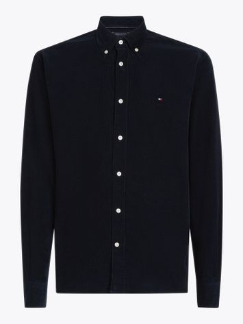 Donkerblauw ribfluwelen hemd Tommy Hilfiger