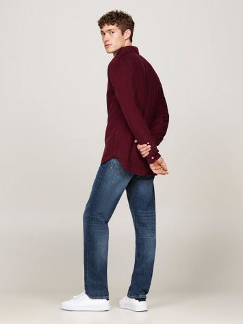 Bordeaux ribfluwelen hemd Tommy Hilfiger 