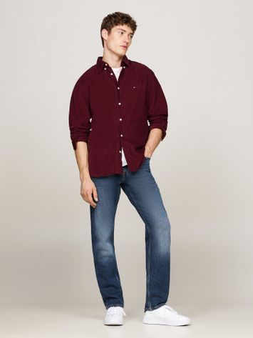 Bordeaux ribfluwelen hemd Tommy Hilfiger 