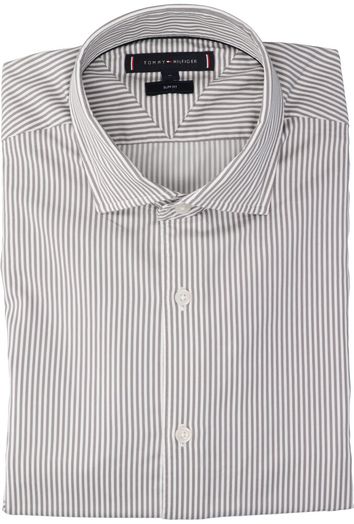 Wit katoenen hemd ( regular fit) met strepen en lange mouwen Tommy Hilfiger 