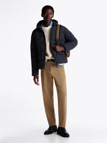 Donkerblauwe puffer winter jas Tommy Hilfiger