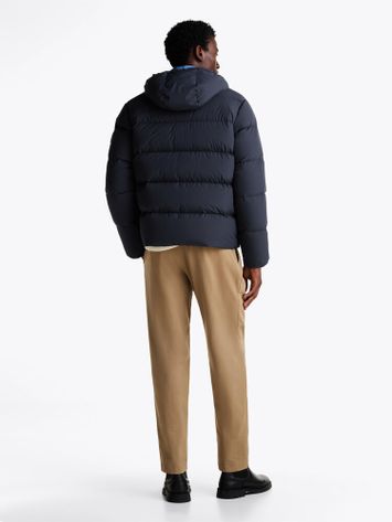 Donkerblauwe puffer winter jas Tommy Hilfiger