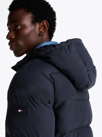 Donkerblauwe puffer winter jas Tommy Hilfiger