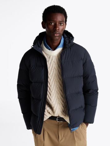 Donkerblauwe puffer winter jas Tommy Hilfiger