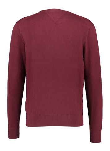Bordeaux pull met ronde hals en merklogo Tommy Hilfiger