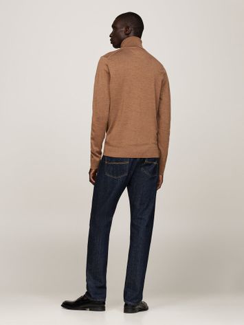 Bruine sweater met rolkraag Tommy Hilfiger 