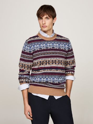 Multicolor trui met ronde hals en lange mouwen Tommy Hilfiger 