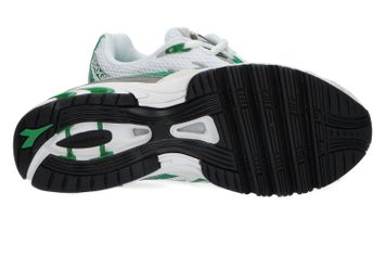 Witte sneakers met felgroene details Diadora
